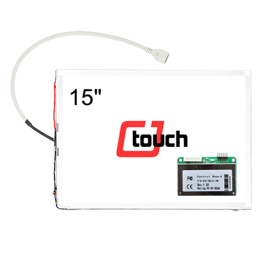 Layar Sentuh Gelombang Akustik Permukaan 15 &quot;, Panel Sentuh CE / FCC Saw