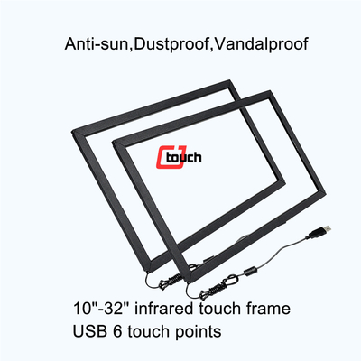 Antiglare 32 Inch Ir Touch Screen Panel Vandalproof 3mm Kaca Tempered