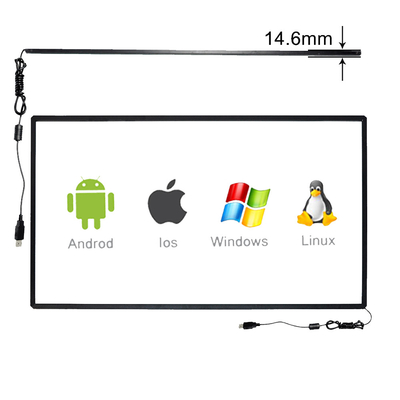 75 Inch Inframerah 10 Titik Layar Sentuh Overlay Digital Signage Anti Tamper